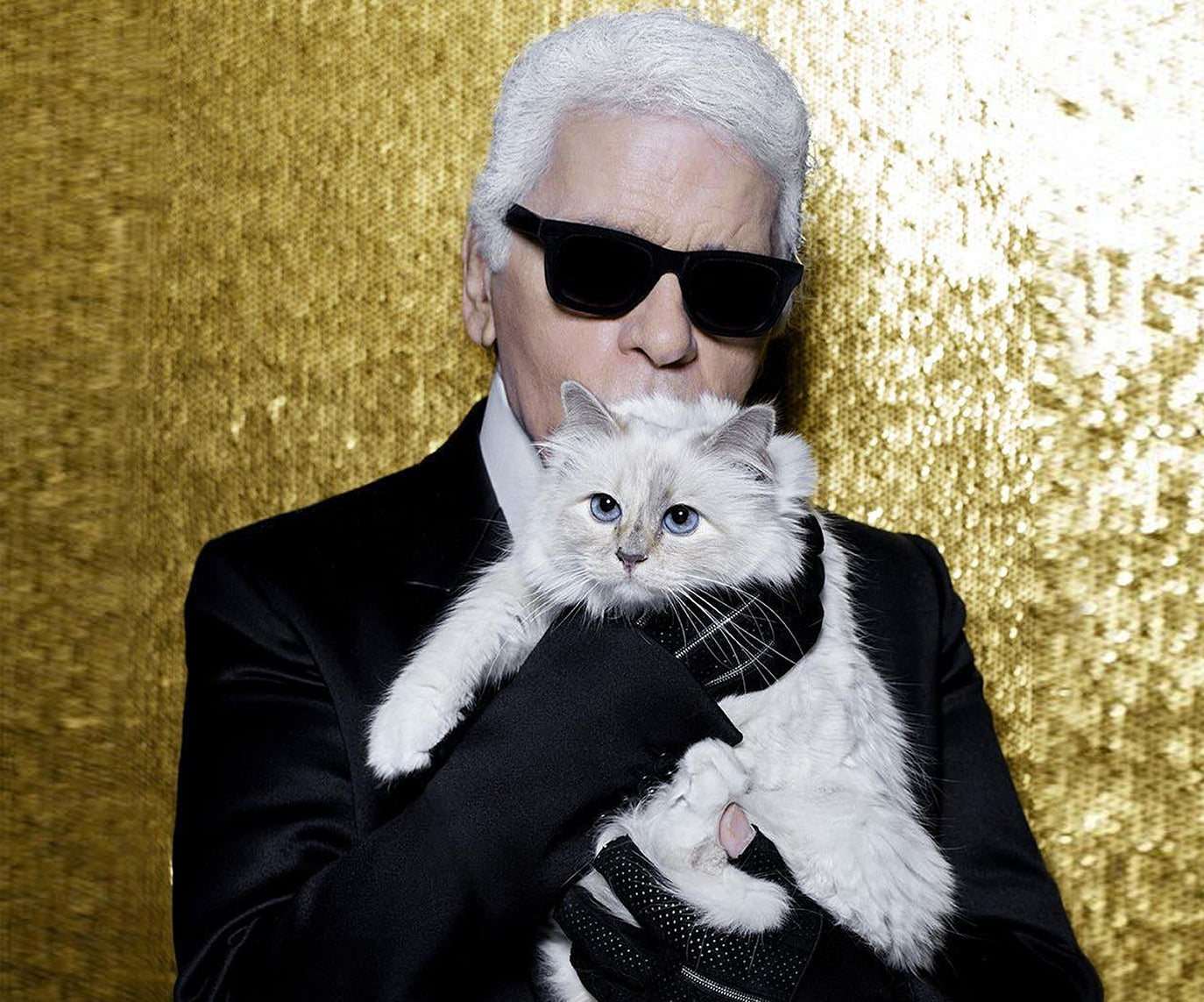 Karl Lagerfeld mit Katze Choupette