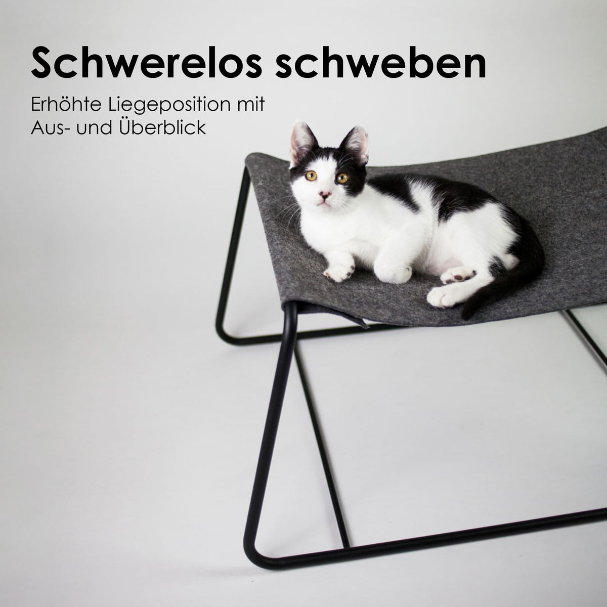 hängematte liegeposition LucyBalu - Freistehende Katzenhängematte FLOAT aus Wollfilz