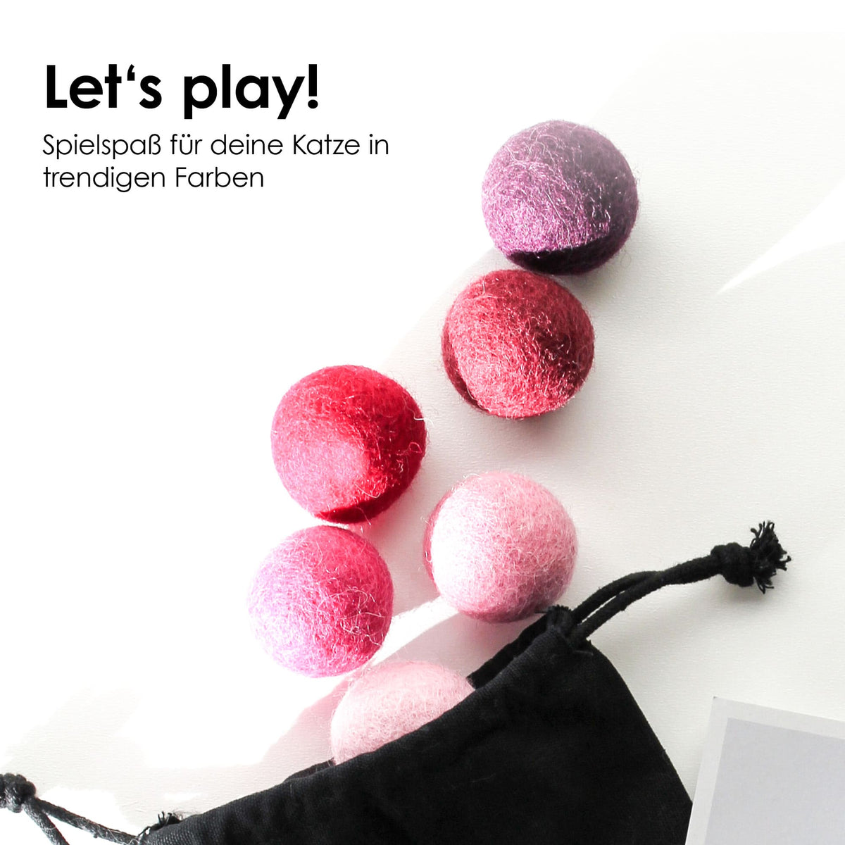 VIVA MAGENTA Boules de feutre - Lot de 6 (Multicolore)