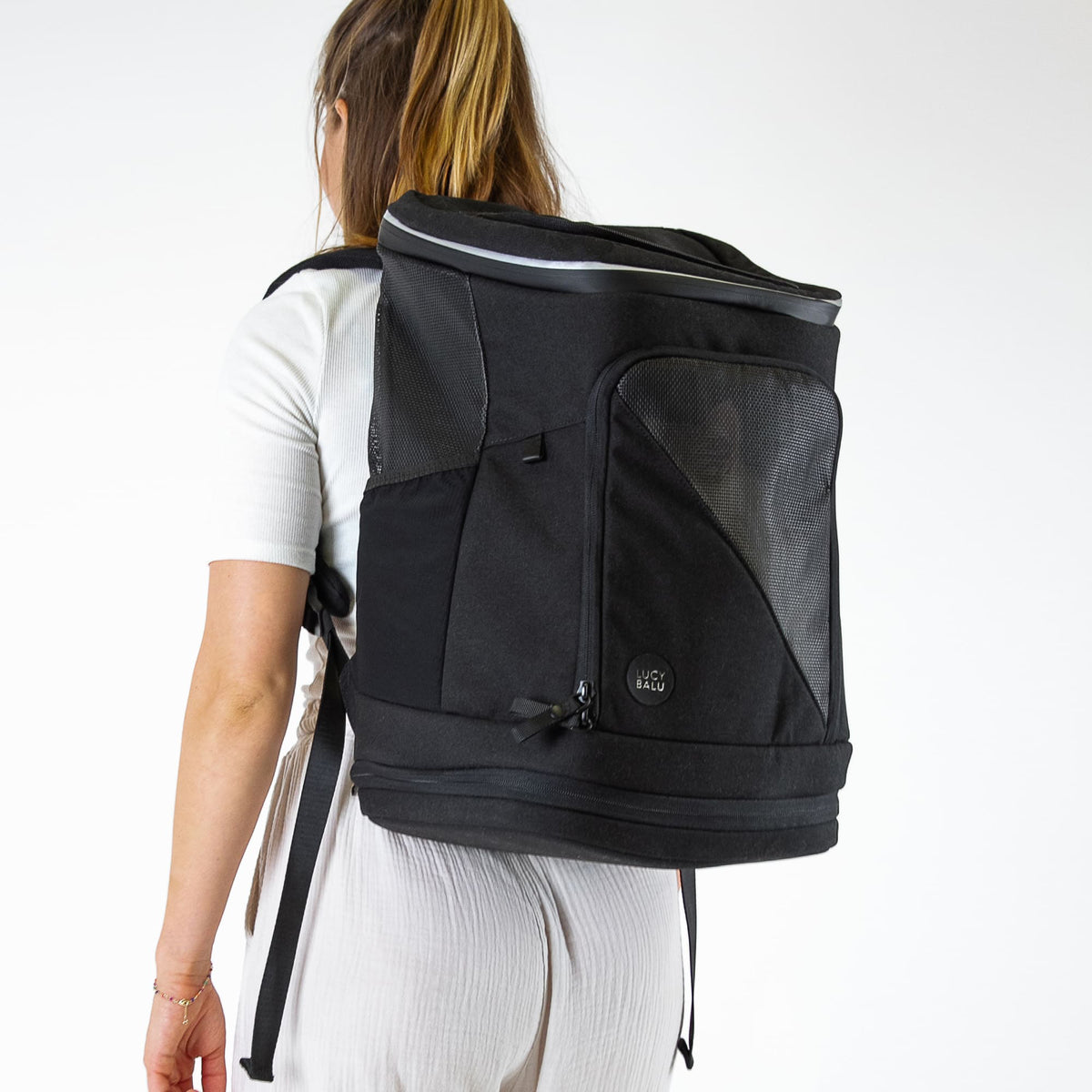 katzenrucksack auf ruecken