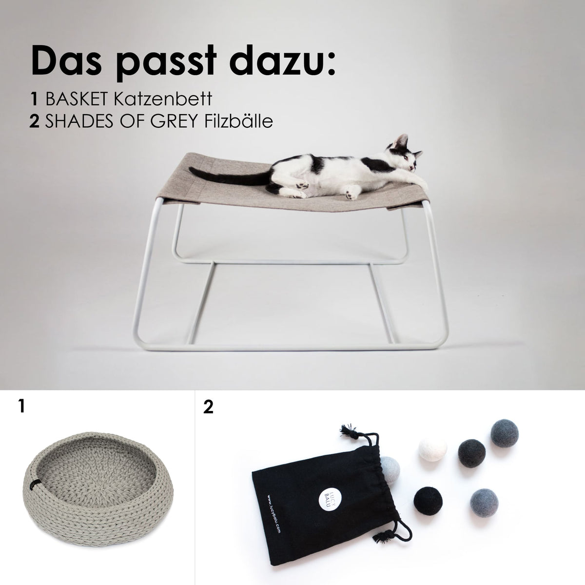 lucybalu hängematte LucyBalu - Freistehende Katzenhängematte FLOAT aus Wollfilz