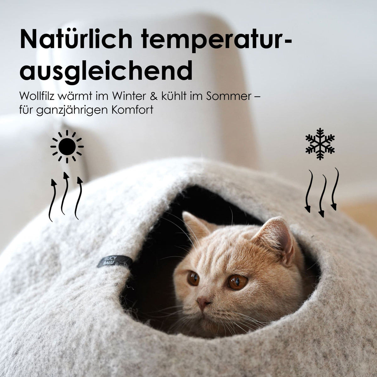 PEBBLE Katzenhöhle aus Filz