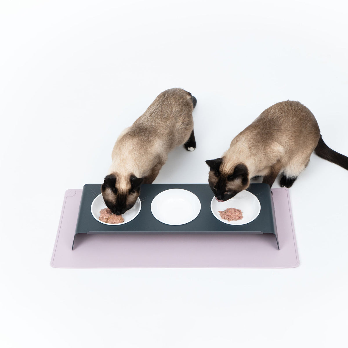 SQUARE Tapis de bol pour chats en silicone | rectangulaire