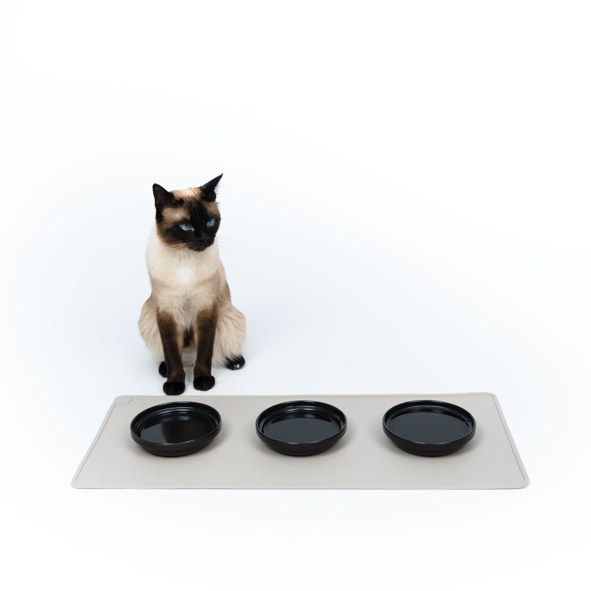 SQUARE Tapis de bol pour chats en silicone | rectangulaire